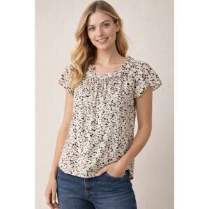 Gap Cap-Sleeve Blouse S EUC Y2K Preppy Cottagecore Twee Coquette Cowgirl Floral